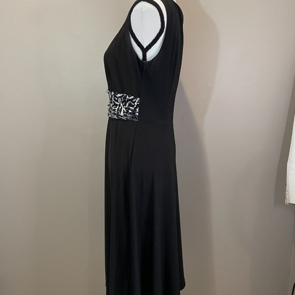 Perceptions Womens Sleeveless Midi Dress w/accent Waistband sz 10 NWOT - Picture 3 of 4